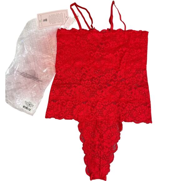 We Are HAH Spinster Thong Lace Bodysuit - Siren Red - Reversible - Size XL - $98 - Picture 3 of 8